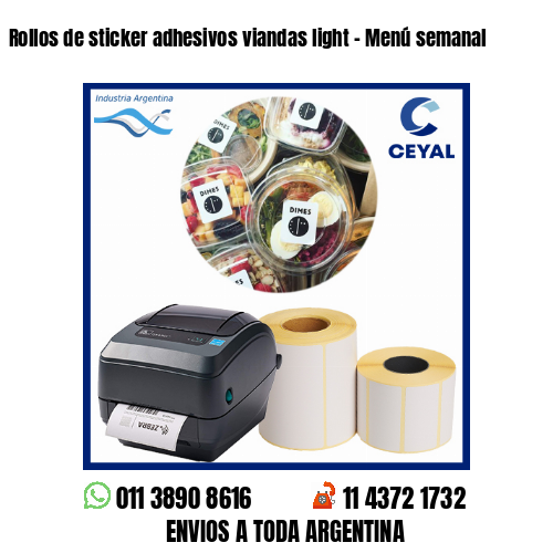 Rollos de sticker adhesivos viandas light – Menú semanal