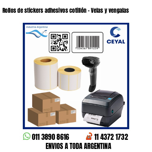 Rollos de stickers adhesivos cotillón – Velas y vengalas