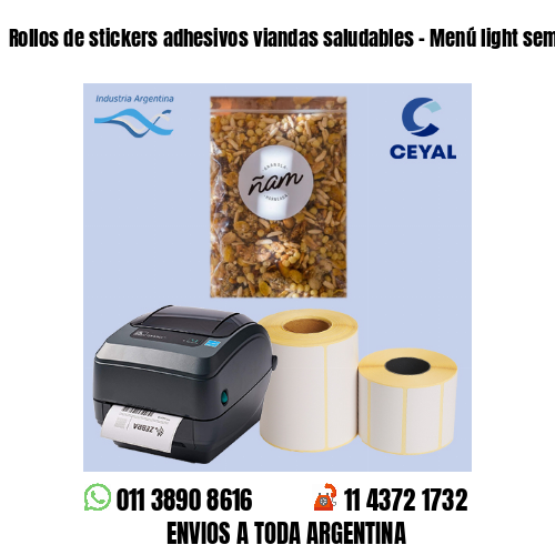 Rollos de stickers adhesivos viandas saludables – Menú light semanal