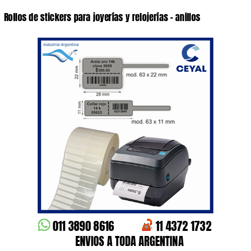 Rollos de stickers para joyerías y relojerías – anillos