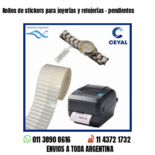 Rollos de stickers para joyerías y relojerías – pendientes