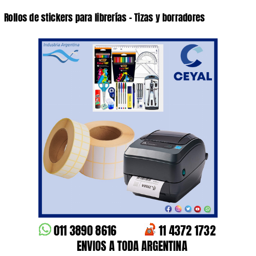 Rollos de stickers para librerías – Tizas y borradores