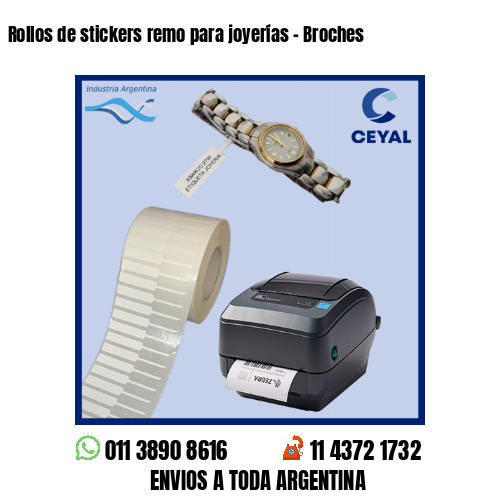 Rollos de stickers remo para joyerías – Broches