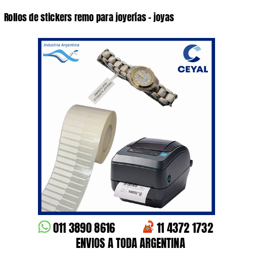 Rollos de stickers remo para joyerías – joyas