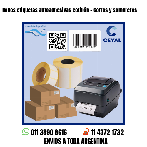 Rollos etiquetas autoadhesivas cotillón – Gorros y sombreros