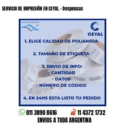 SERVICIO DE IMPRESIÓN EN CEYAL – Despensas