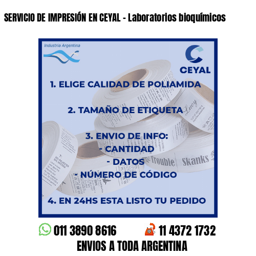 SERVICIO DE IMPRESIÓN EN CEYAL – Laboratorios bioquímicos