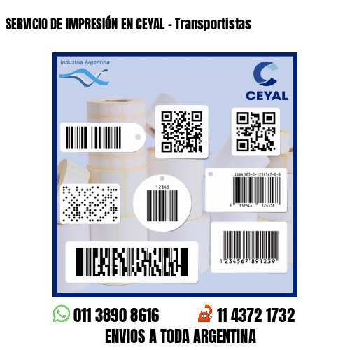 SERVICIO DE IMPRESIÓN EN CEYAL - Transportistas