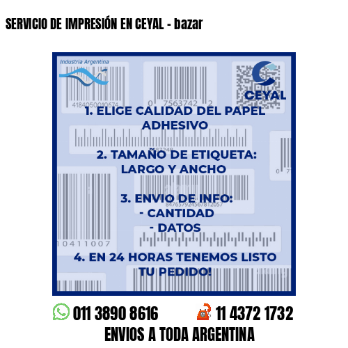 SERVICIO DE IMPRESIÓN EN CEYAL – bazar
