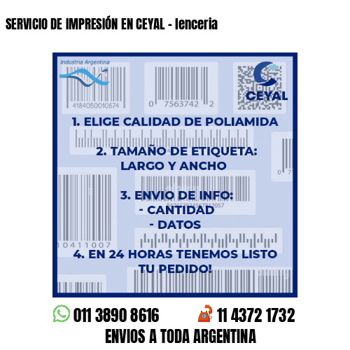 SERVICIO DE IMPRESIÓN EN CEYAL – lenceria