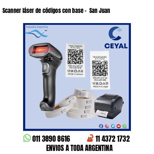 Scanner láser de códigos con base –  San Juan