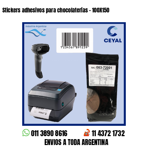 Stickers adhesivos para chocolaterías – 100X150