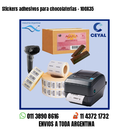 Stickers adhesivos para chocolaterías – 100X35