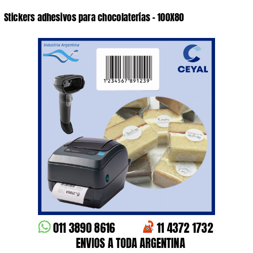 Stickers adhesivos para chocolaterías – 100X80