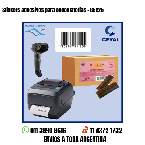 Stickers adhesivos para chocolaterías – 65×25