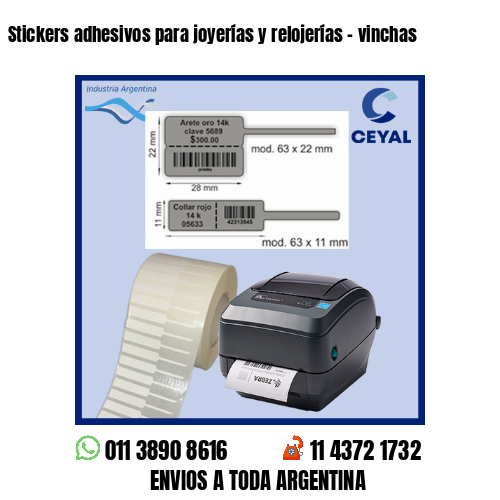 Stickers adhesivos para joyerías y relojerías – vinchas