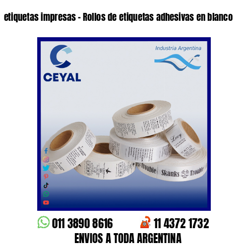 etiquetas impresas – Rollos de etiquetas adhesivas en blanco