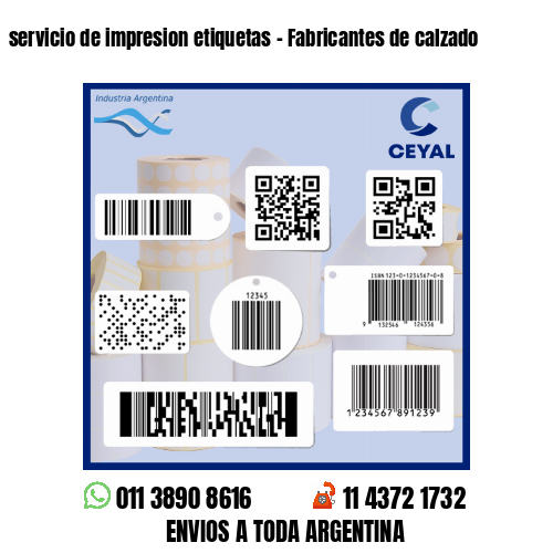 servicio de impresion etiquetas - Fabricantes de calzado