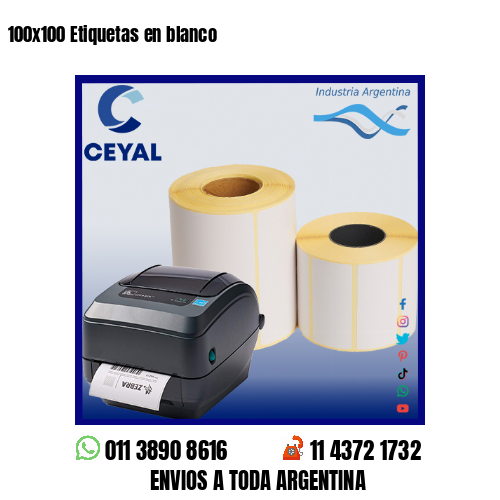 100×100 Etiquetas en blanco