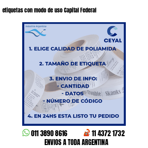 etiquetas con modo de uso Capital Federal