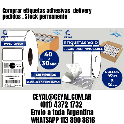 Comprar etiquetas adhesivas  delivery pedidos . Stock permanente