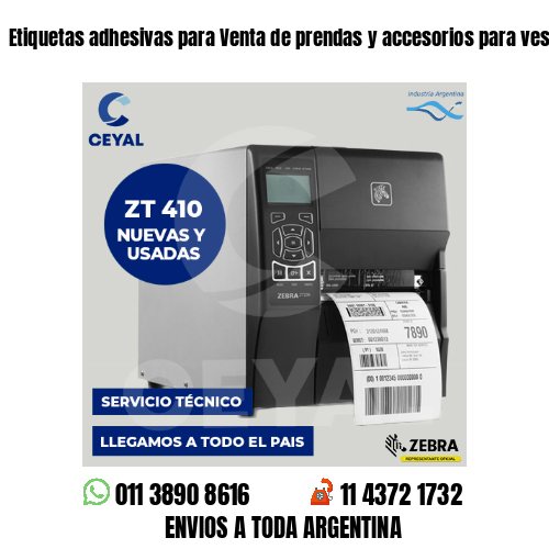 Etiquetas adhesivas para Venta de prendas y accesorios para vestir