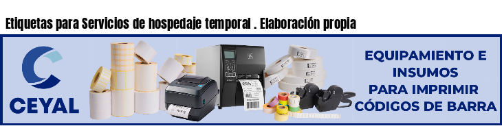 Etiquetas para Servicios de hospedaje temporal . Elaboración propia