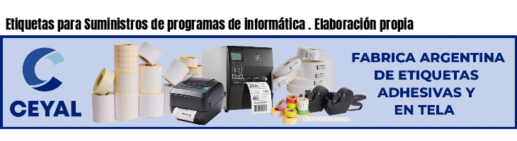 Etiquetas para Suministros de programas de informática . Elaboración propia