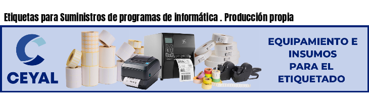 Etiquetas para Suministros de programas de informática . Producción propia