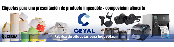 Etiquetas para una presentación de producto impecable - composicion alimento