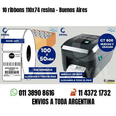 10 ribbons 110x74 resina - Buenos Aires