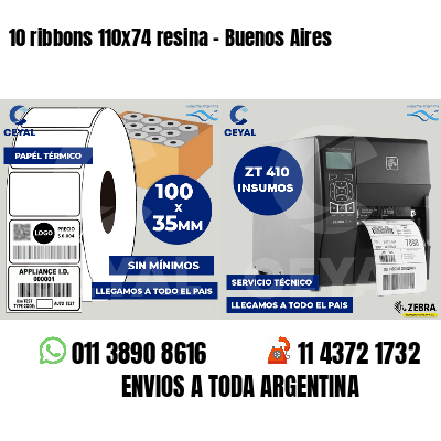 10 ribbons 110x74 resina - Buenos Aires