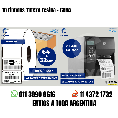 10 ribbons 110x74 resina - CABA