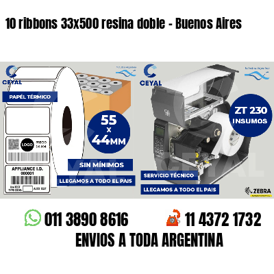 10 ribbons 33x500 resina doble - Buenos Aires
