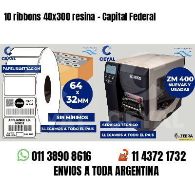 10 ribbons 40x300 resina - Capital Federal
