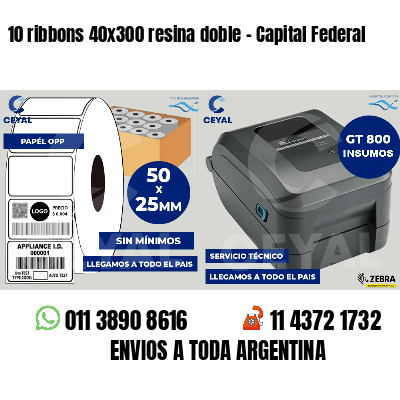 10 ribbons 40x300 resina doble - Capital Federal