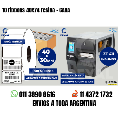 10 ribbons 40x74 resina - CABA