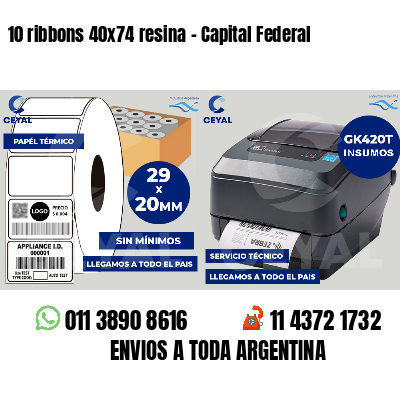 10 ribbons 40x74 resina - Capital Federal
