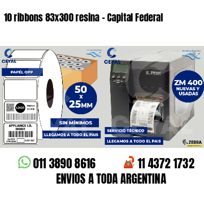 10 ribbons 83x300 resina - Capital Federal