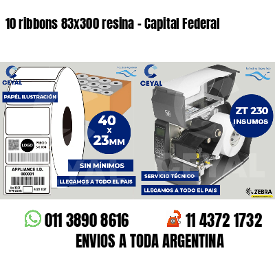 10 ribbons 83x300 resina - Capital Federal