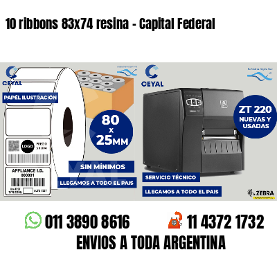 10 ribbons 83x74 resina - Capital Federal