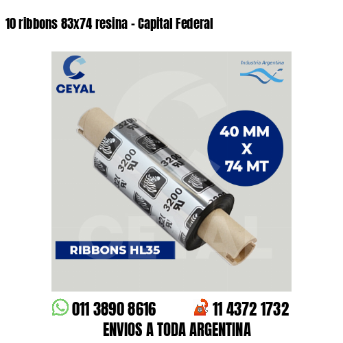 10 ribbons 83×74 resina – Capital Federal