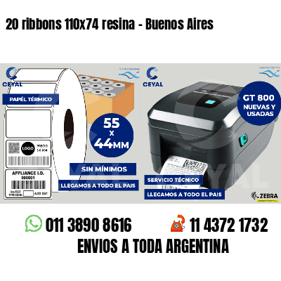 20 ribbons 110x74 resina - Buenos Aires