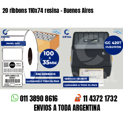 20 ribbons 110x74 resina - Buenos Aires