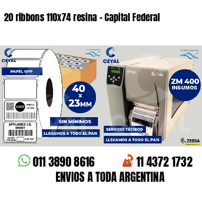 20 ribbons 110x74 resina - Capital Federal