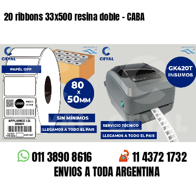 20 ribbons 33x500 resina doble - CABA