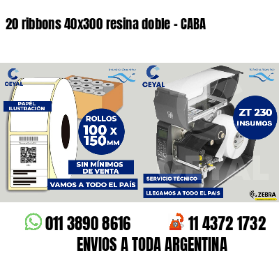 20 ribbons 40x300 resina doble - CABA