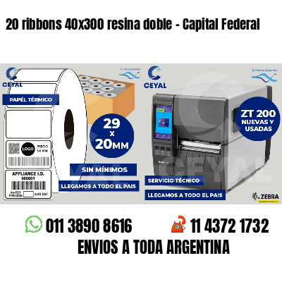 20 ribbons 40x300 resina doble - Capital Federal