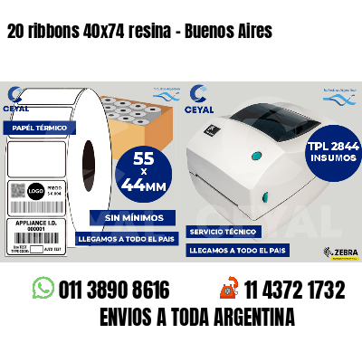 20 ribbons 40x74 resina - Buenos Aires