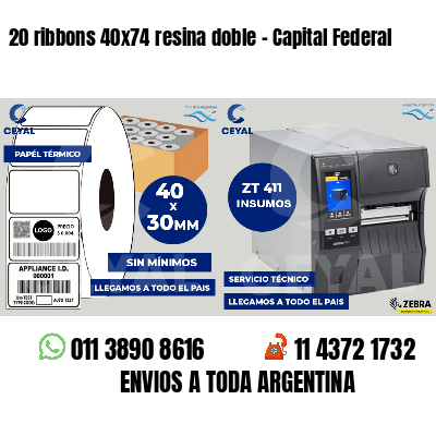 20 ribbons 40x74 resina doble - Capital Federal